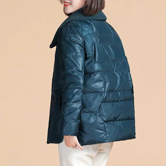Winter Warm Lambswool Collar Short Parkas