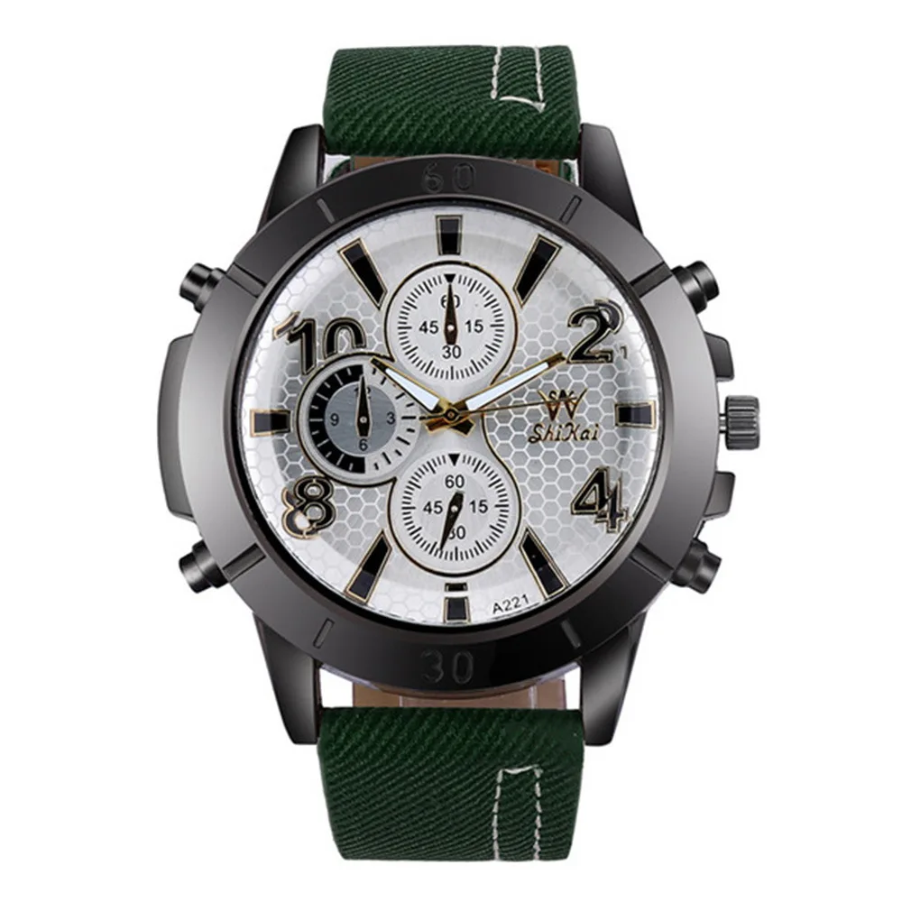 

Fashion creative large dial belt quartz watch for men watch students wrist watches