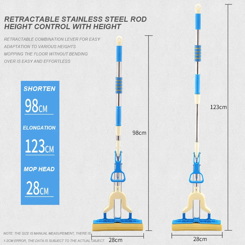 Прочная Швабра для пола, впитывающая губка, швабра из нержавеющей стали, ручка из микрофибры, коврик для дома, инструмент для чистки пола, для дома, ванной, кухни, для чистки