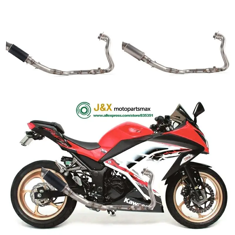 Выхлопная система для мотоцикла, средняя труба для Ninja250 Ninja300, без выхлопа