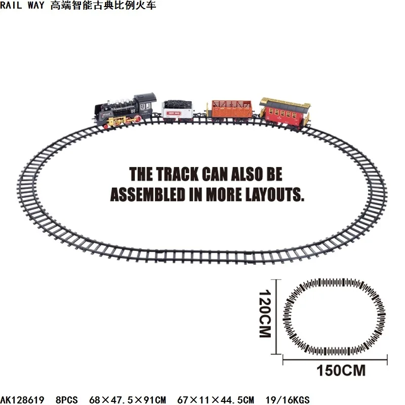 

High-End Smart Classical Ratio Train Educational Assembled Rail Train Model Electric Classical Rail Train Toy