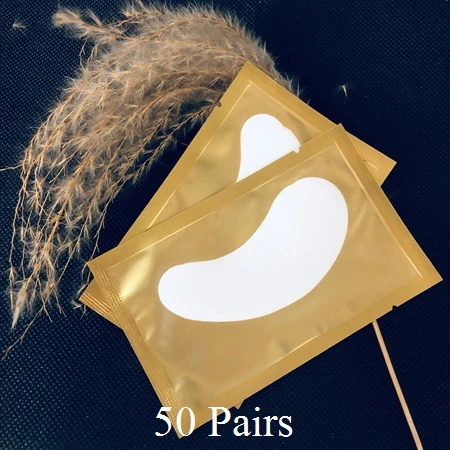 50 pairs 25/50/100 Накладные ресницы расширение под гелевые подушки для глаз для профессиональных подкладок для глаз патч натуральные гидрогелевые накладки для глаз - Цвет: 50 pairs
