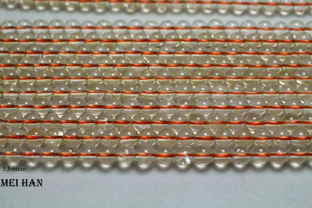 Meihan натуральный цитрин 5,5-6 мм, 7-7,5 мм, 9-9,5 мм Гладкие Круглые бусины для изготовления ювелирных изделий diy браслет