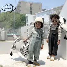 Детские комбинезоны; сезон весна-осень; комбинезоны для мальчиков и девочек; одежда; однотонные свободные ковбойские мягкие детские комбинезоны; h48