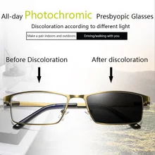 Новые интеллектуальные прогрессивные многофокусные очки для чтения для мужчин и женщин металлическая оправа анти голубой свет фотохромные очки при дальнозоркости