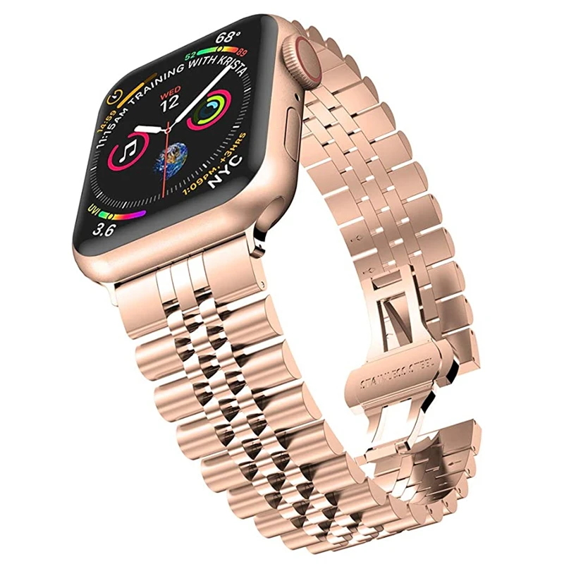 

Браслет из нержавеющей стали для Apple Watch Ultra Band SE Series 9 8 7 6 5 4 49 мм 45 мм 41 мм 40 мм 44 мм, ремешок для iWatch 42 мм 38 мм