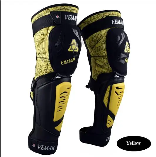 E01 YELLOW Vemar противопожарные PP оболочки moto rcycle защитные наколенники мото Brace Поддержка рыцарь падение ножная обмотка MTB Велоспорт наколенники - Цвет: E01 YELLOW