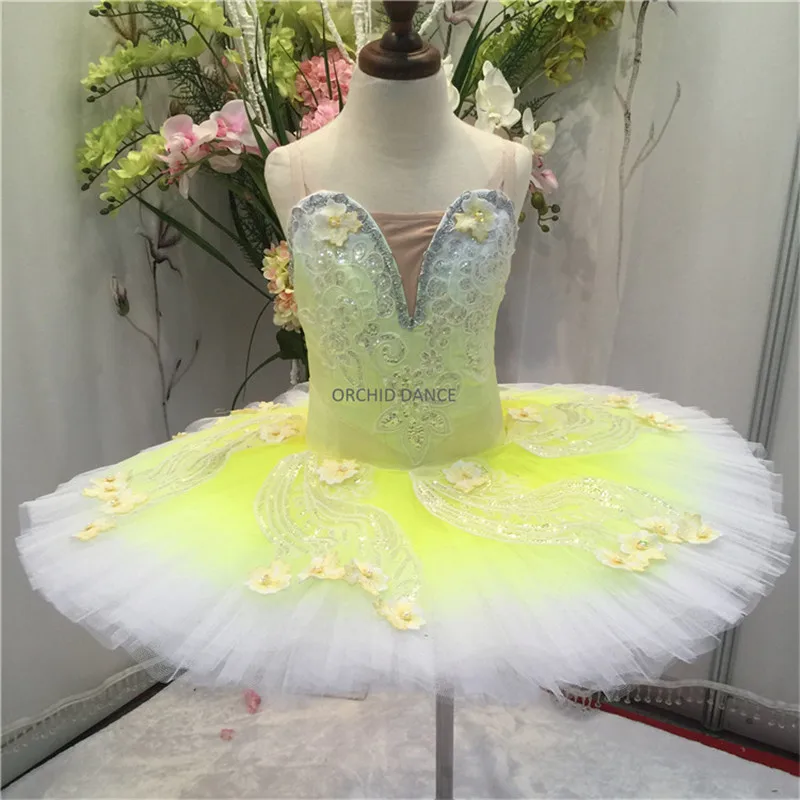 Профессиональная высококачественная желтая балетная пачка для девочек по