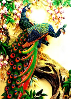 

Two Peacocks on Tree 5D Diamond Painting Full Square Home Decor DIY Mosaic Rhinestone Picture Factory Direct Custom Christmas