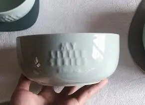 green Large Слова фарфоровая чаша креативные слова суп Лапша Миски посуда для риса - Цвет: green Large