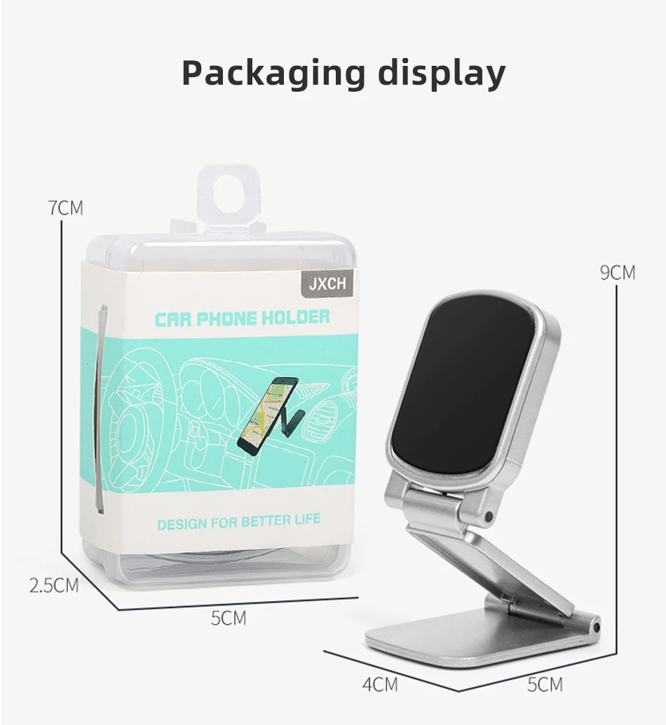 !ACCEZZ Car Magnetic Holder Phone Stand For iPhone 11 X Samsung Center Console Folding Adjustable Magnet Support Desktop Bracket (13)