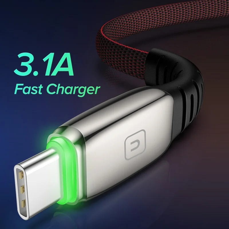 INIU 3.1A usb портами и светодиодным индикатором для кабеля типа C быстрой зарядки USB Type