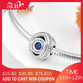 

Blue Genuine 925 Sterling Silver fashion charms bead Fit Original European Charm Bracelet Jewelry making 2018