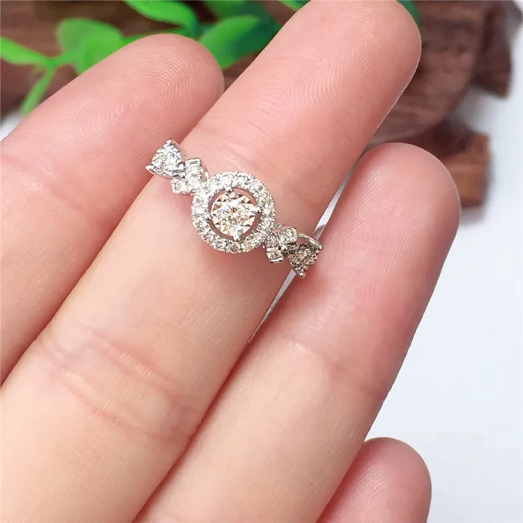 Wanglong 0.27CT кольцо с бриллиантом сладкий и романтический для женщин Свадебные украшения