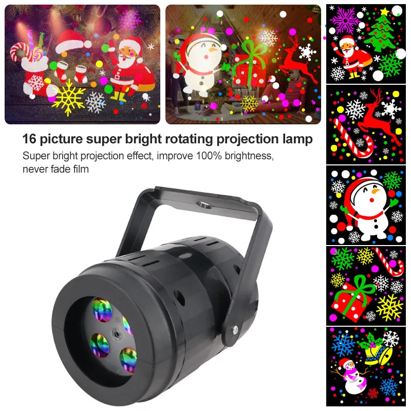 

Christmas Projector 16 Patterns Undefined LED Projector Light New Year Decorations Projection Lamp Stage Light For Party KTV Bar