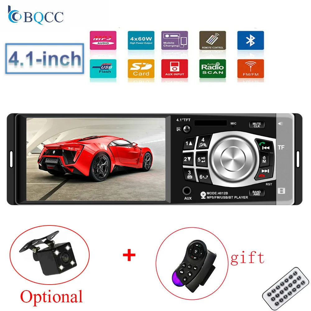 Автомагнитола 4012B с поддержкой камеры заднего вида 4 1 дюйма Bluetooth Mp3