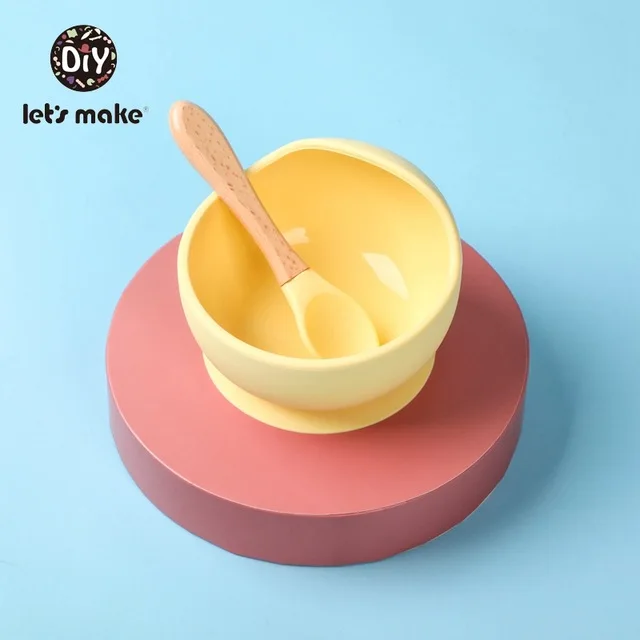 yellow Давайте изготовим детские блюда для игр, пищевая вилка, чашка для курицы, пищевая добавка, мультяшная тарелка для кормления детей, посуда для детей - Цвет: yellow
