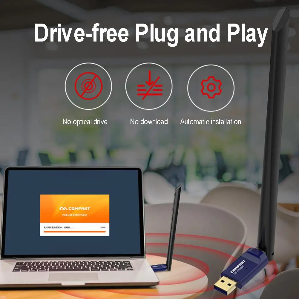 Мини беспроводной Wifi адаптер 650 Мбит/с USB Wi-Fi антенна Приемник Беспроводная сетевая карта настольный адаптер для ноутбука воздушные принадлежности