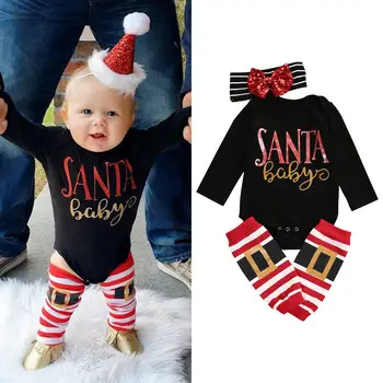 

Christmas Baby Boy Girl Infant Romper Tops+Leg Warmers 3Pcs Outfit Clothes Set