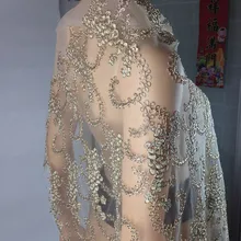 Gold African Lace Fabric for Wedding Dress,Diy Nigerian Mesh Apparel Sewing Patchwork Cloth Material Gold African Lace Fabric for Wedding Dress,Diy Nigerian Mesh Apparel Sewing Patchwork Cloth Material