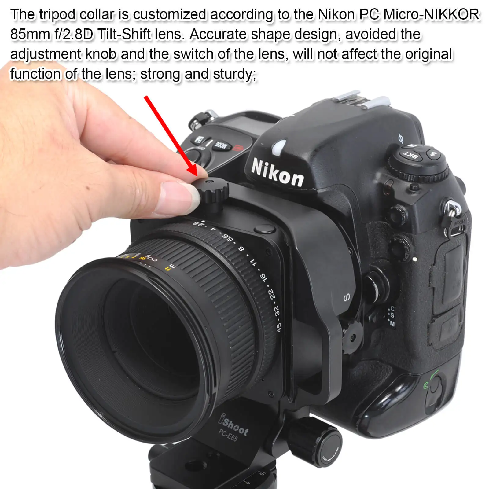 Крепление штатива кольцо объектив воротник для Nikon PC Micro-NIKKOR 85 мм f/2.8D наклон-сдвиг объектив, встроенный 46 мм Arca Quick Release Plate