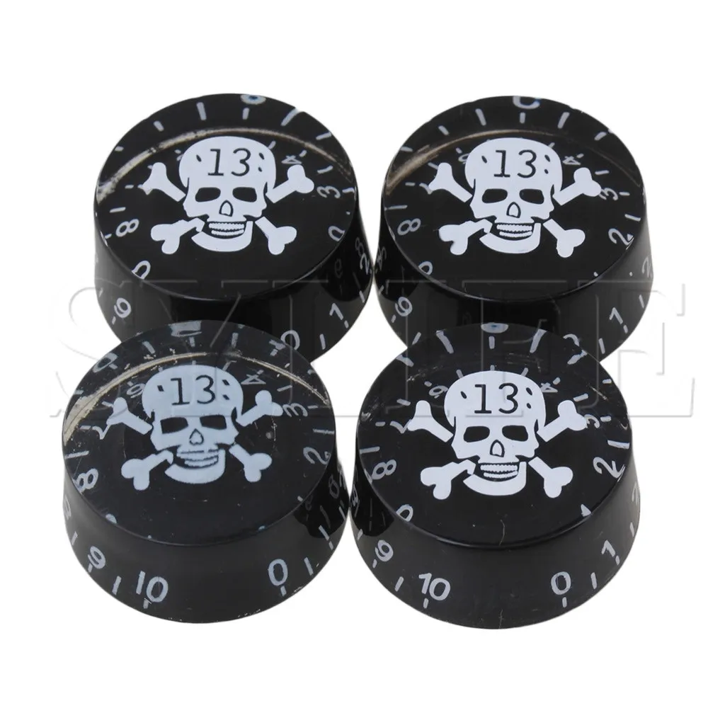 4 x Guitar Speed Knobs w/ SKULL & CROSSBONES LOGO