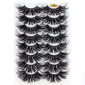 

8 Pairs 25mm 4D Long Full Volume False Eyelashes Handmade Mink Hair Wispy Fluffy Dramatic Lashes Eyelash Extension Tools