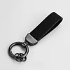 QOONG High Grade Gift Fleece Suede Leather Car Key Chain Creative Genuine Leather Men Keychain Metal Keyring Laser Customization ► Photo 2/6