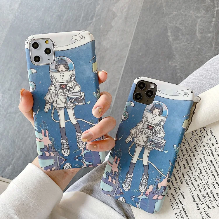 

Starry sky Space girls Phone case For iPhone 11 Pro Max case Cute Retro hard cover for iPhone XS XR X 7 8 Plus 7Plus Phone Case