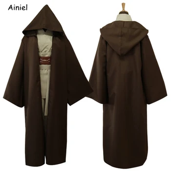 

Ainiel Star Jedi Costume Wars Cosplay Obi Wan Kenobi Uniform Anakin Skywalker Cloak Ahsoka Tano War Halloween Men Mandalorian