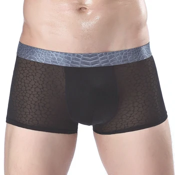 

men underwear slip shiny ice silk transparent breathable gay shorts male sexy boxers underpants bikini sheath lot pack underware