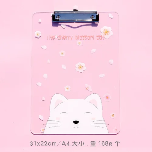 Cherry blossom pink ROWBOE симпатичные канцелярские принадлежности kawaii папка A4 доска папка офисные принадлежности коврик канцелярская акриловая письменная доска kawaii принадлежности - Цвет: Cherry blossom pink