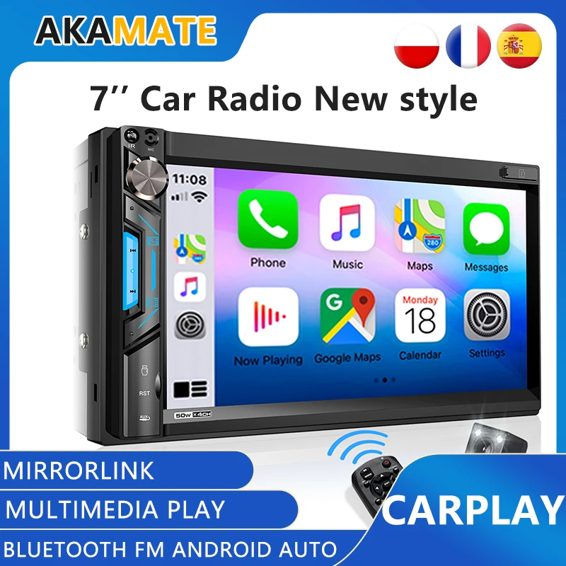 2din Car Radio MP5 Player Mp3 Player Apple Carplay Radio Mirrorlink radio Bluetooth FM Car Radio For Universal 7'' Radio Player