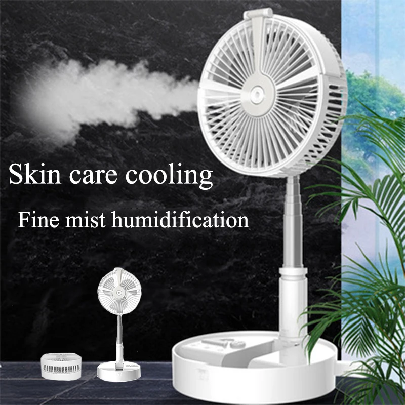 

Fan Personal Portable Cooling Fan Foldable Spray humidification 90 Rotation 3Speed Desktop Adjustable Angle for Office Household