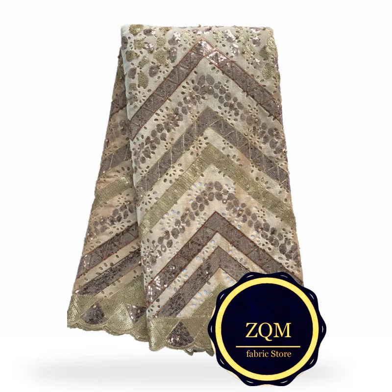 ZQM Африканское бархатное кружево ткань французское клетчатое кружево ткань с бусинами 5 ярдов/шт вышитые блестки с кружевная ткань с бусинами