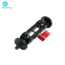 Aluminum Alloy Double Ball Head Mount Adapter Magic Arm with 1/4" Screw for Gopro for Osmo Action for EKEN Monitor Screen