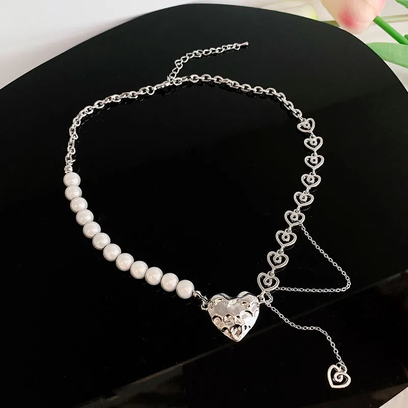 Цепочка с жемчужинами кремового цвета уникальная подвеска из натурального