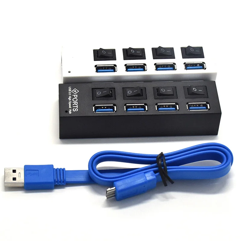Usb-концентратор 3,0 4 порта Micro USB 2,0 концентратор разветвитель с самостоятельным выключателем питания USB hab высокоскоростной 5 Гбит/с USB разветвитель 3 концентратор для ПК