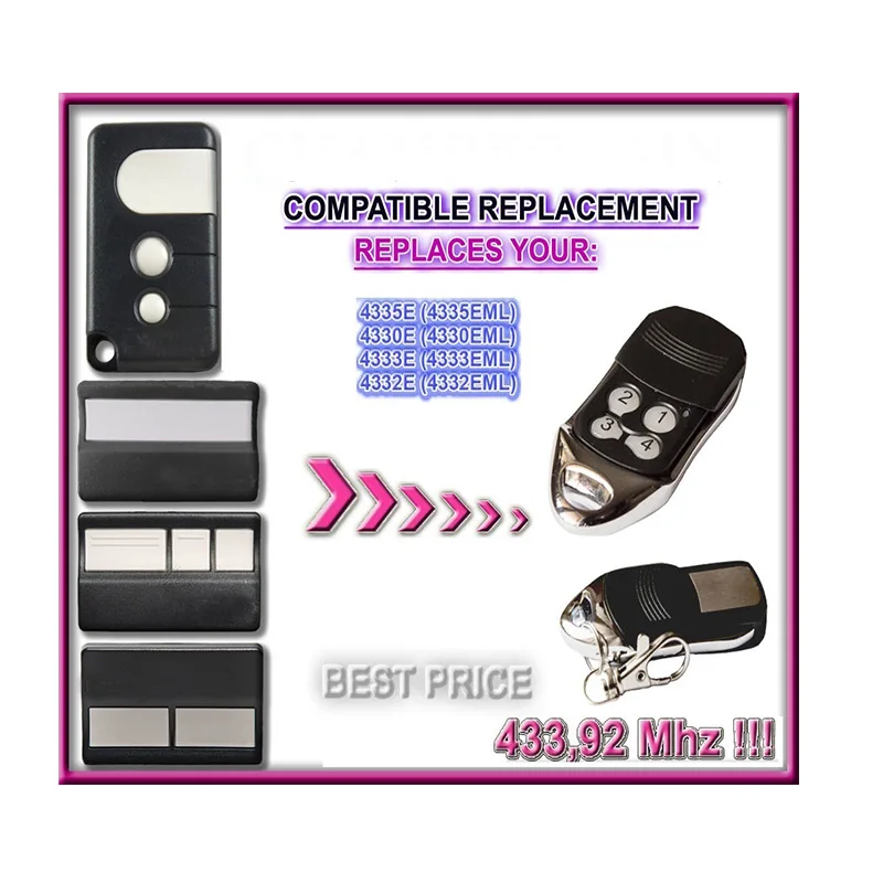 

For 94335E 433.92mhz compatible Remote garage door remote control