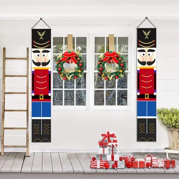 

New Nutcracker Soldier Banner Christmas Decor For Home Merry Christmas Door Decor Xmas Ornament Happy New Year 2021 Party Decora