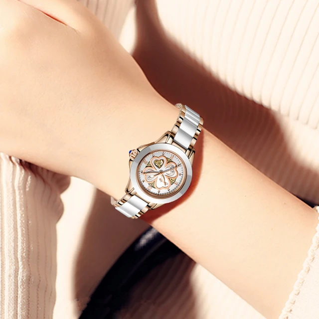 SUNKTA Quartz Women Watches Fashion Waterproof Watches Women Ceramic Bracelet Wristband Watch Girl Clock Relogio Feminino