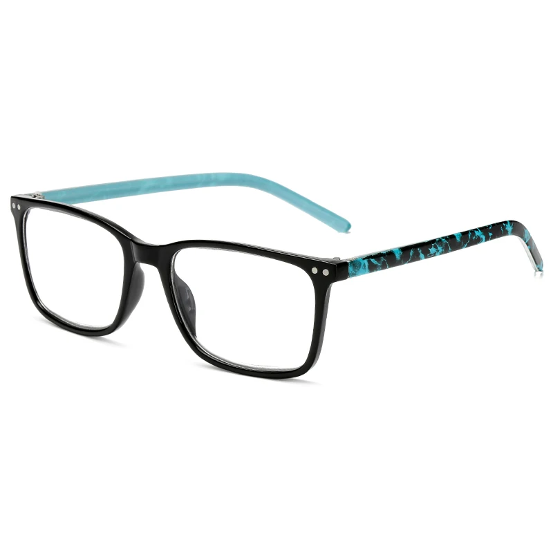 Brand Rectangular Hyperopia Reading Glasses Men Women Presbyopia Black Card Reader Glasses Glasses 1.0 1.5 2.0 2.5 3.0 3.5 4.0 - Цвет оправы: black blue