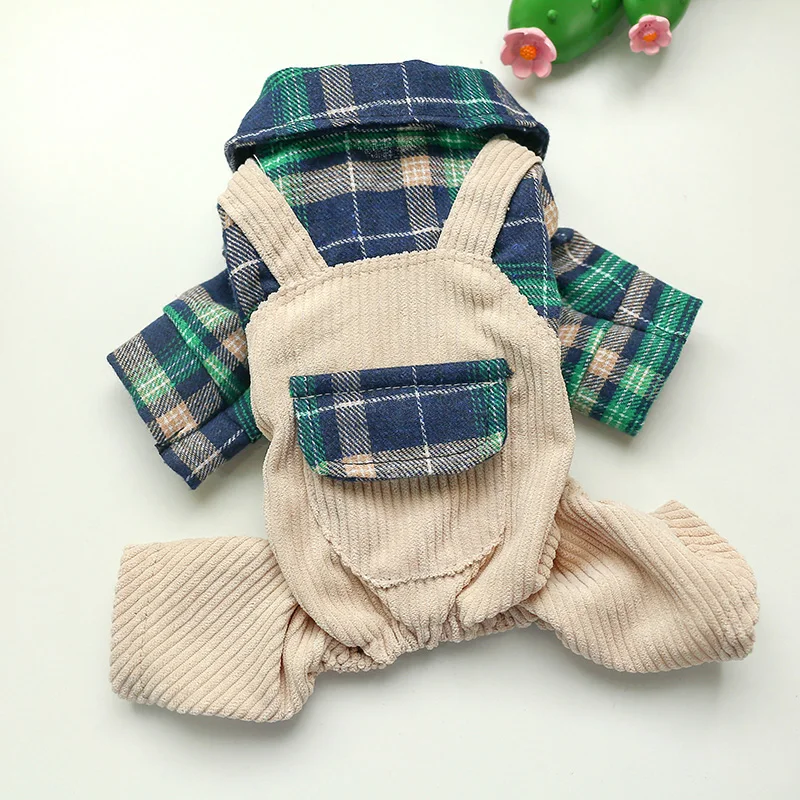 绿格学生背带裤_5847