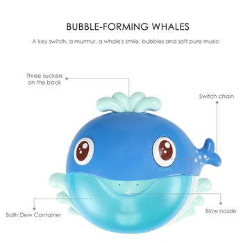 

Outdoor Kids Shower Automatic Bubble Machine Suctions Cup Water Play Gift Musical Maker Blowing Toys Baby Indoor Cartoon Bathtub