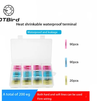 

200PCS Waterproof Seal Soldering Sleeve Insulated Electrical Wire Cable Crimp Terminals Connectors Kit With Box 3 Sizes