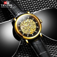 

TEVISE 2022 Practical Man Watch Hollow 30M Waterproof Casual Belt Men's Automatic Mechanical Watches For Men Relogio Masculino
