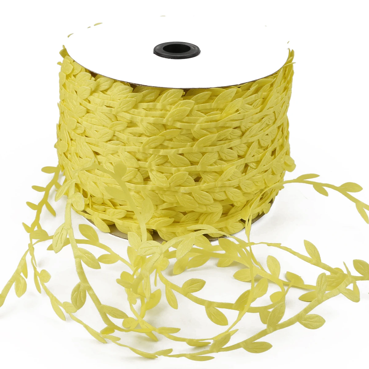 Fluorescent yellow 5 м красочные полиэстер цветок ветка Кружева отделка ширина 3 см для швейных декоративных принадлежностей - Color: Fluorescent yellow