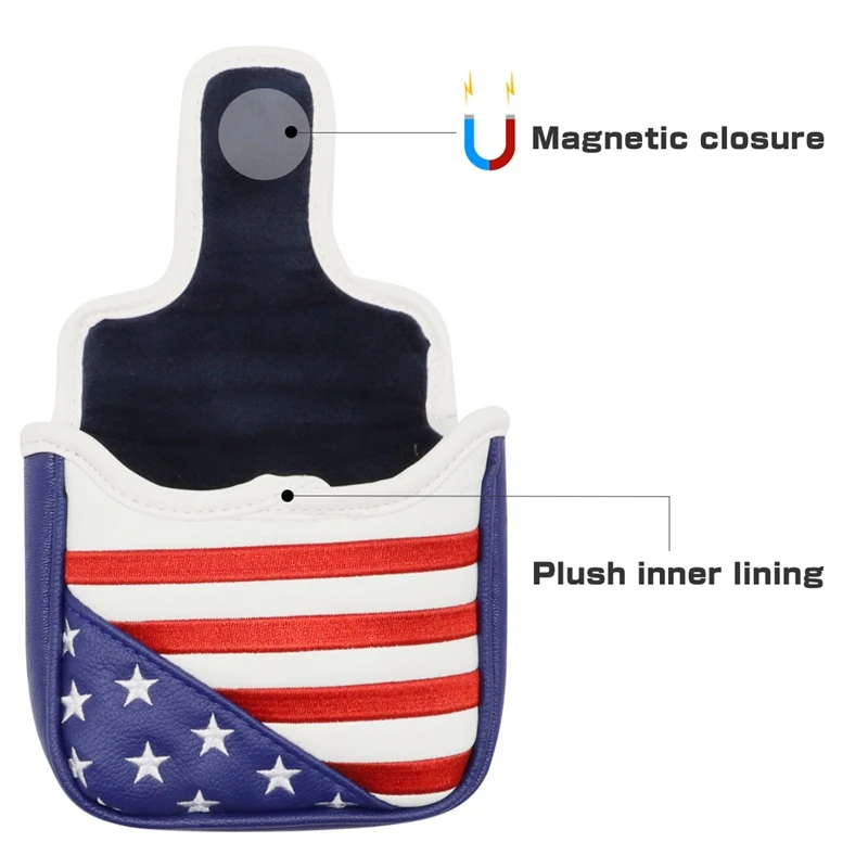 США Amarica Golf чехол для короткой клюшки колотушка для гольфа чехол для короткой клюшки s Чехол для головки клюшки для гольфа кожаная Магнитная Высококачественная вышивка