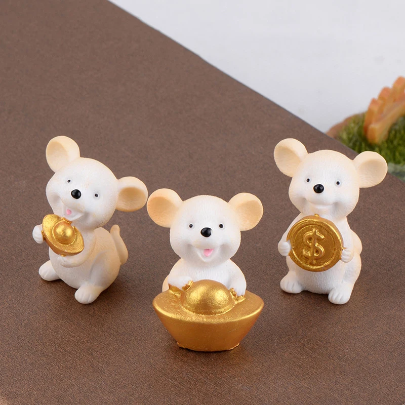 CatXaa милая маленькая мышка миниатюрная пейзажная игрушка модель животное символ Фортуны семейная дружественная игра дети любят это