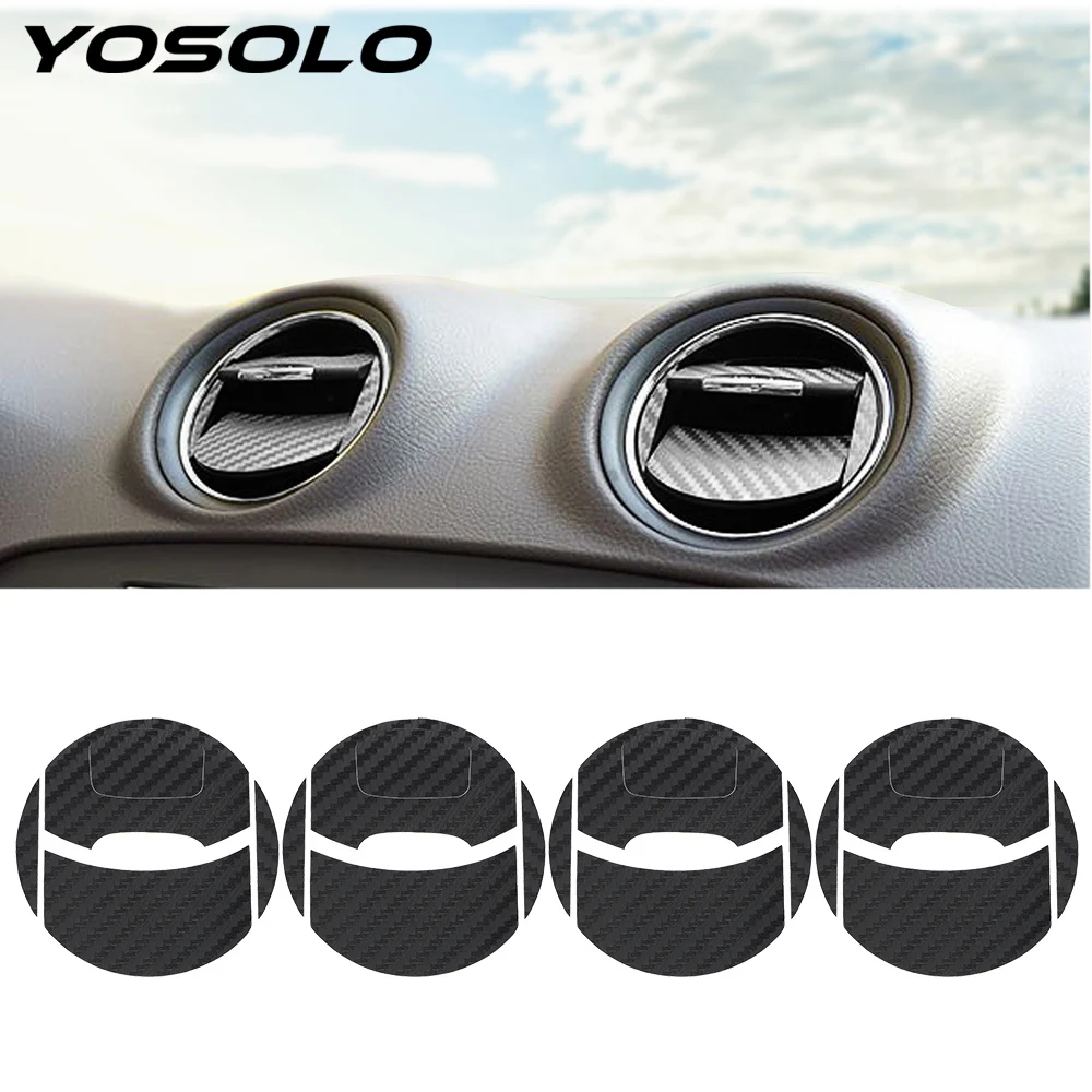 YOSOLO 4 шт./компл. автомобильный Кондиционер наклейка на розетку Carbon fiberдля Ford Mondeo MK3